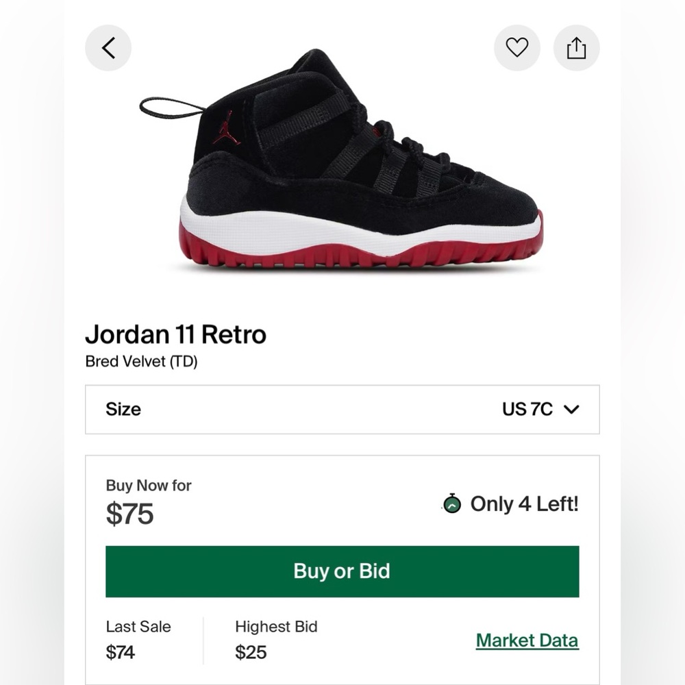 Jordan 11 Retro TD “Bred Velvet”